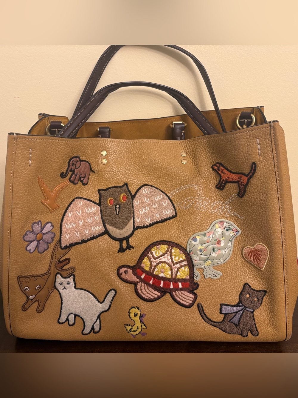 Rare Coach 1941 Rogue 25 Creatures Embroidered Leather Satchel Bag